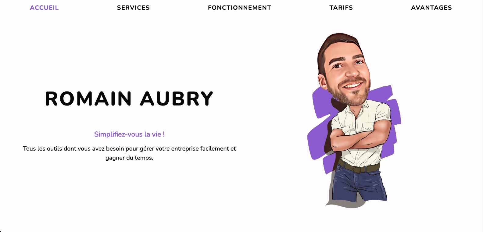 Page d'accueil du site de Romain Aubry